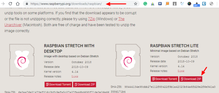 Télécharger Raspbian Stretch Lite OS