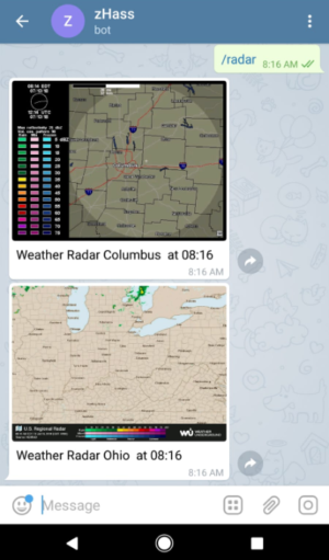Made Telegram Text You la carte météo actuelle