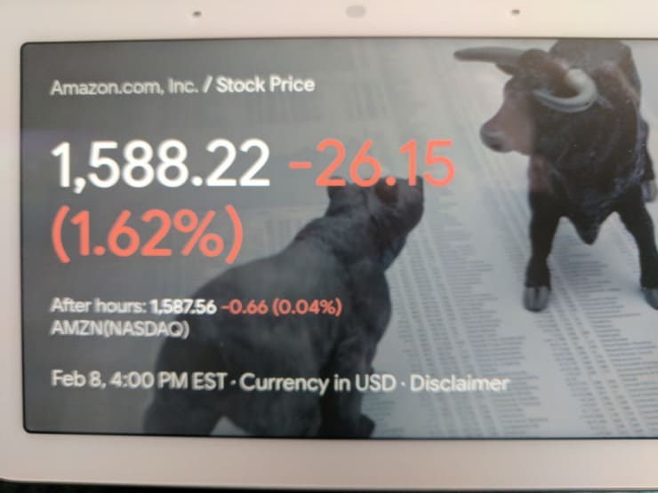 vérifier les cours des actions sur les appareils Google Home