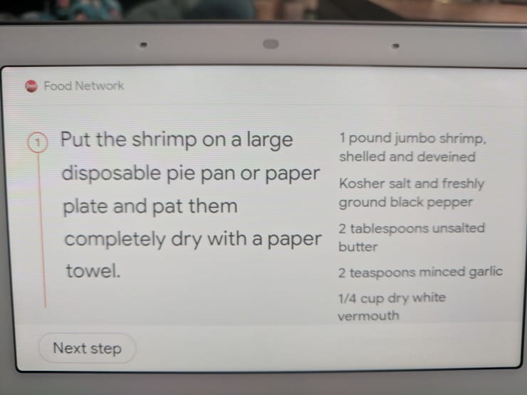 aide à la cuisson depuis Nest Hub Max ou Google Home Hub