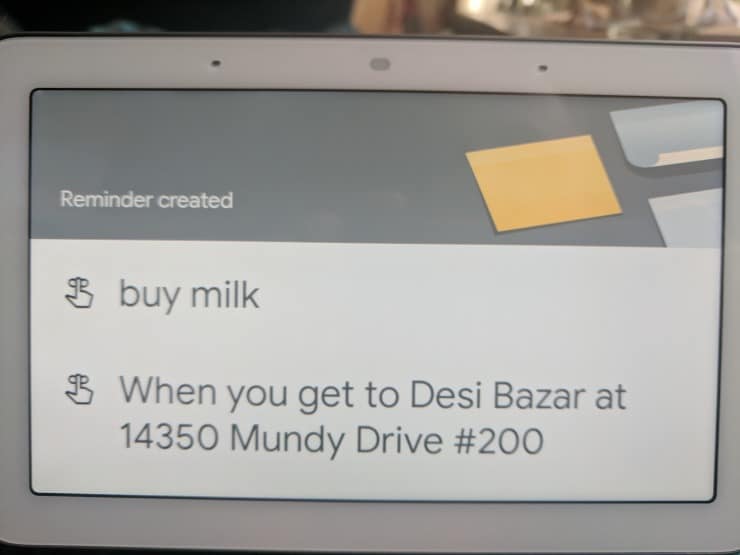 rappels basés sur la localisation sur le haut-parleur intelligent Google