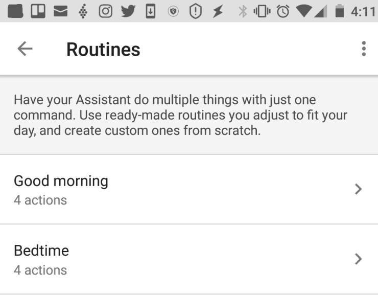 routines Google Home
